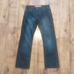 Men Vtg Zara Jeans Black And Grey Corduroy Pants Button Fly Bootcut Sz 34